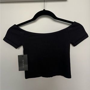 Of the shoulder crop top